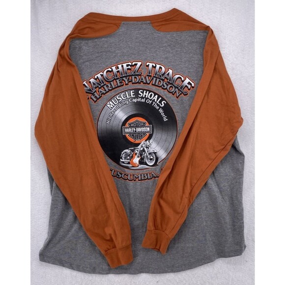 Harley Davidson Shirt Mens 2XL XXL Henley Natchez Trace Muscle Shoals Alabama - Picture 8 of 9